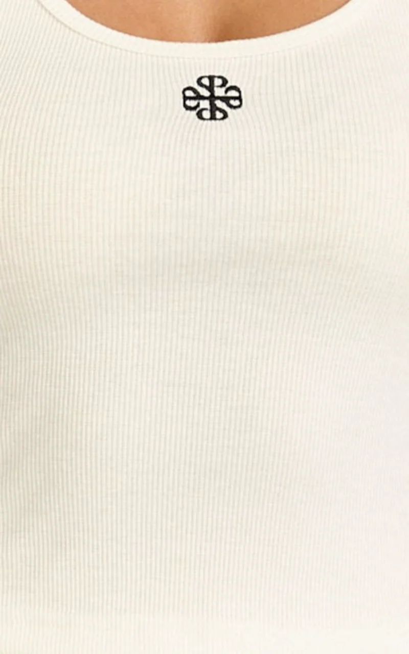 Elara Top - Scoop Neck Tank Top in White