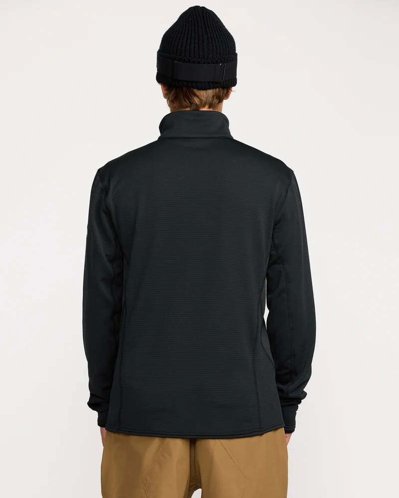 Gridlock Mock Neck Fleece Sweatshirt - Black