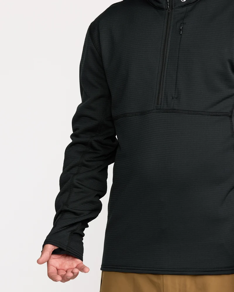 Gridlock Mock Neck Fleece Sweatshirt - Black