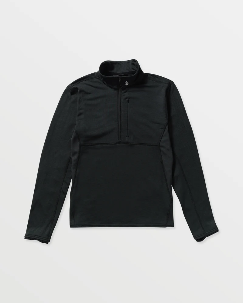 Gridlock Mock Neck Fleece Sweatshirt - Black
