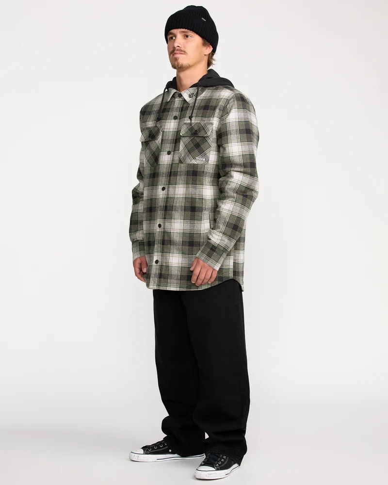 Kenson Insulated Flannel Jacke - Black Green