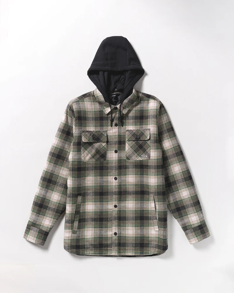 Kenson Insulated Flannel Jacke - Black Green