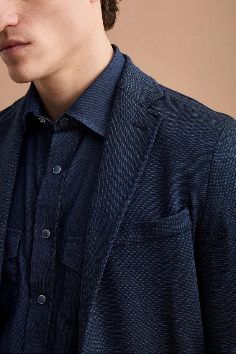 Giacca Monopetto Slim Fit con Revers Classico - BLU
