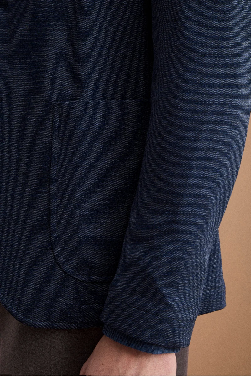 Giacca Monopetto Slim Fit con Revers Classico - BLU