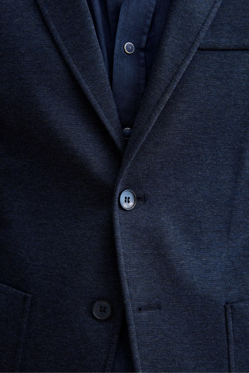 Giacca Monopetto Slim Fit con Revers Classico - BLU