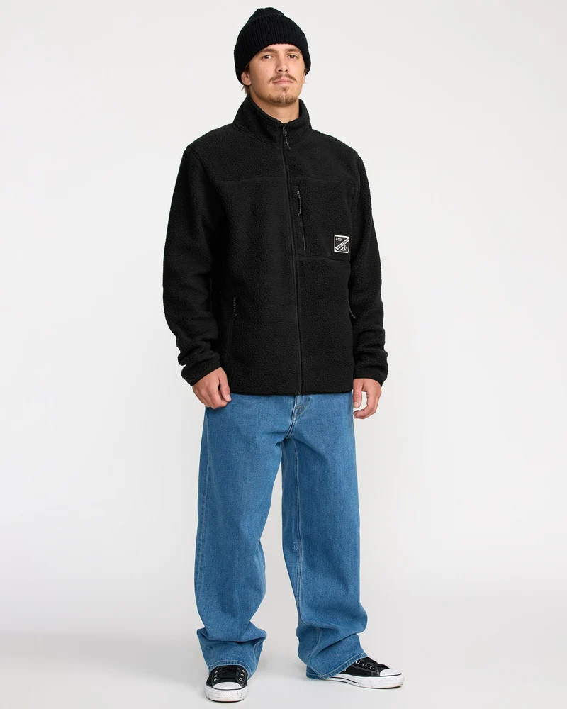Nelson Sherpa Full Zip Jacke - Black