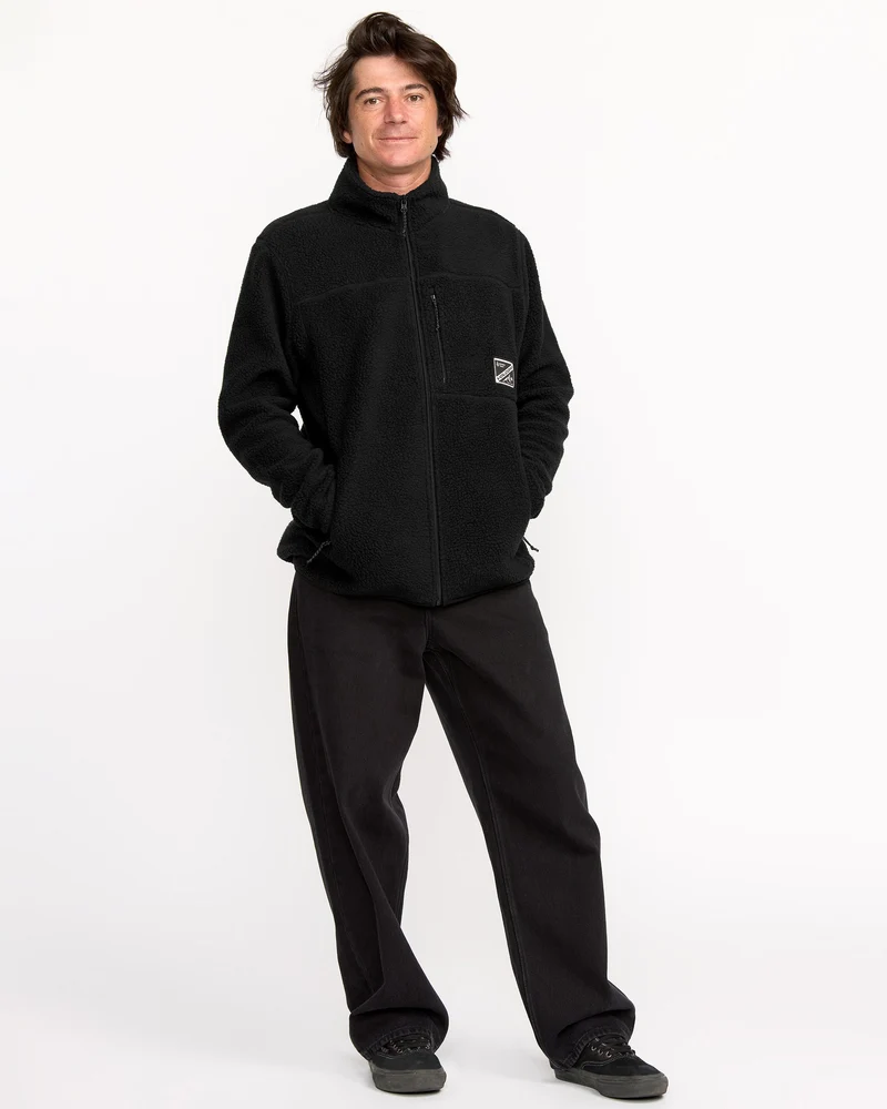 Nelson Sherpa Full Zip Jacke - Black