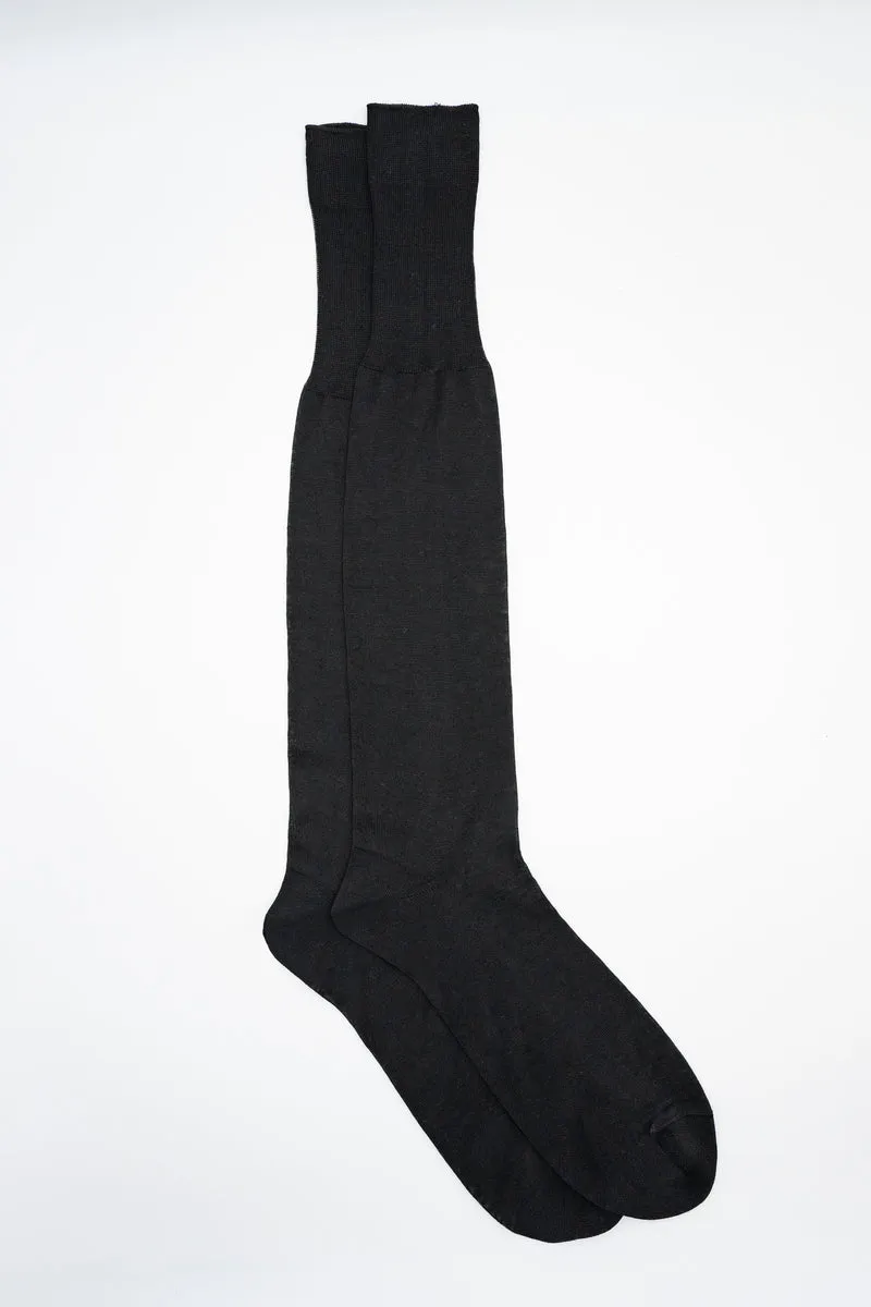 Calze Lunghe Rasate in Filo di Scozia - NERO