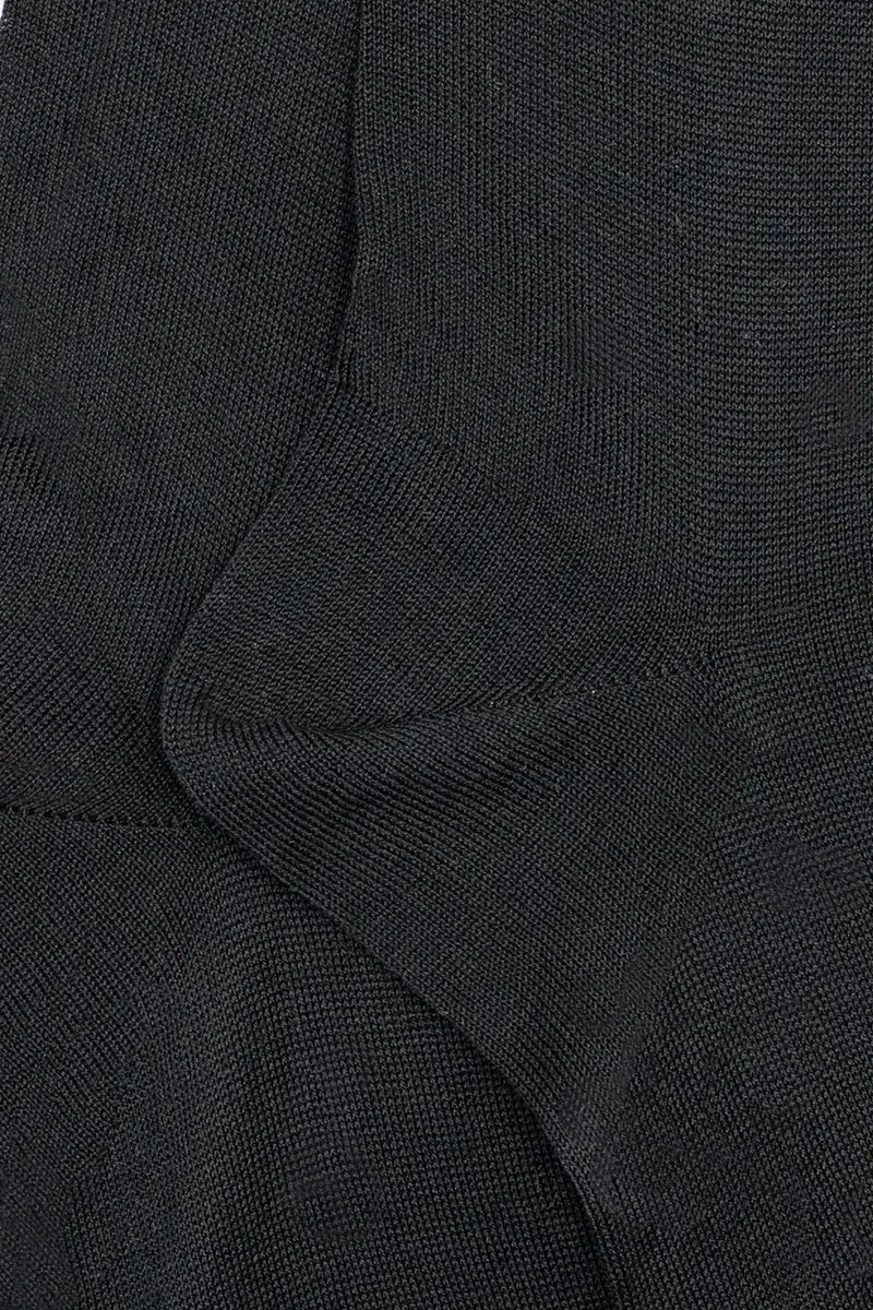 Calze Lunghe Rasate in Filo di Scozia - NERO