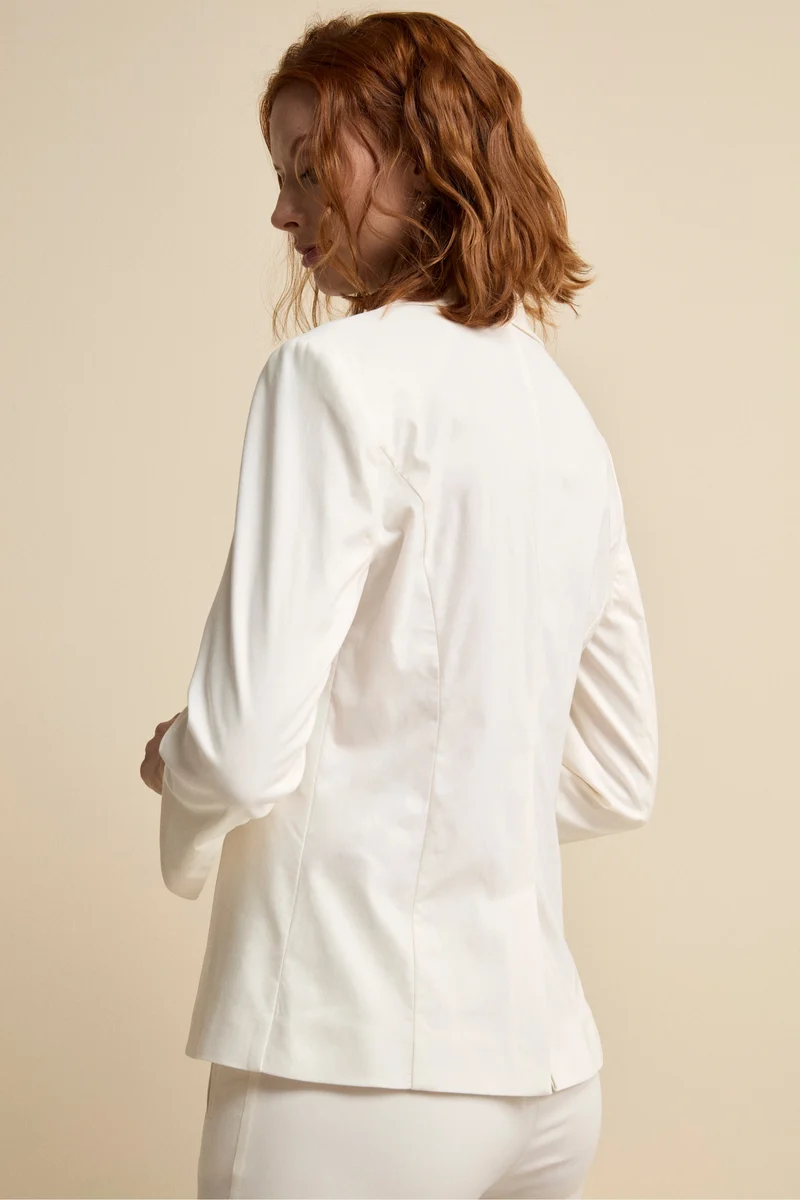 Giacca Basic in Bengalina - BIANCO