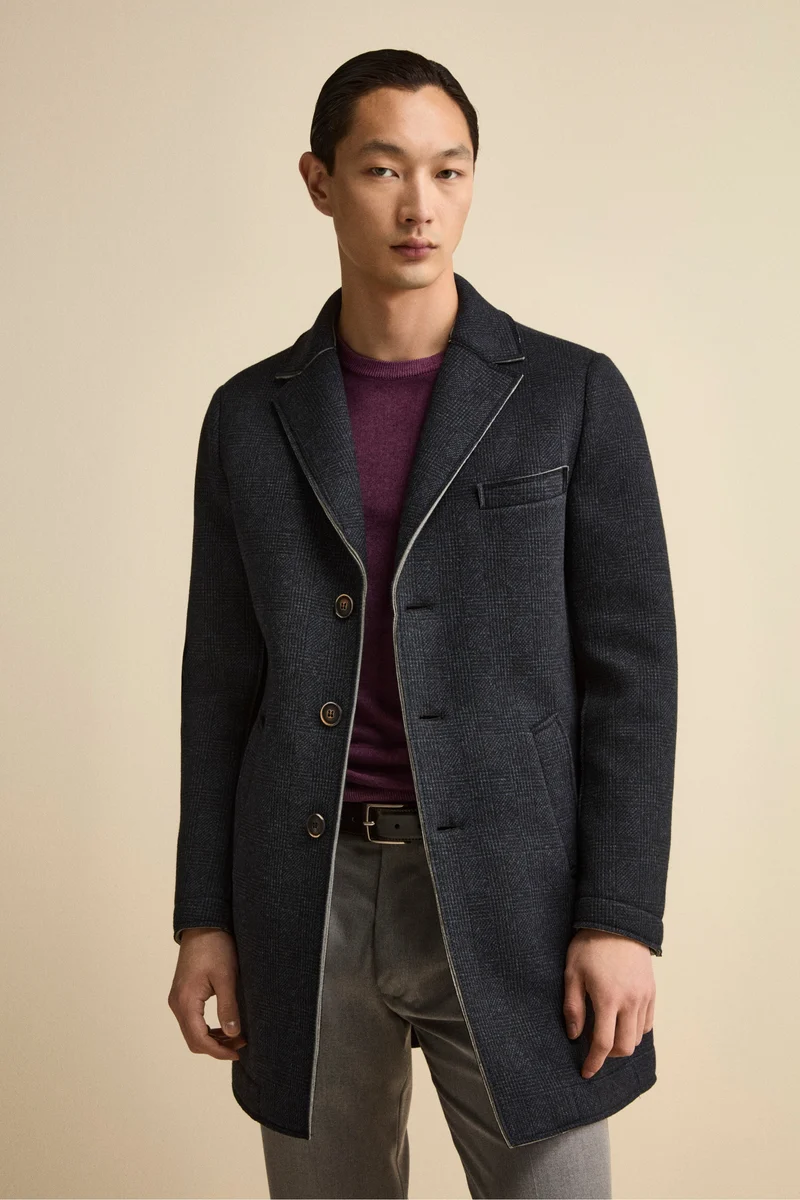 Cappotto Fantasia Midi a Taglio Vivo - P/POULE BLU