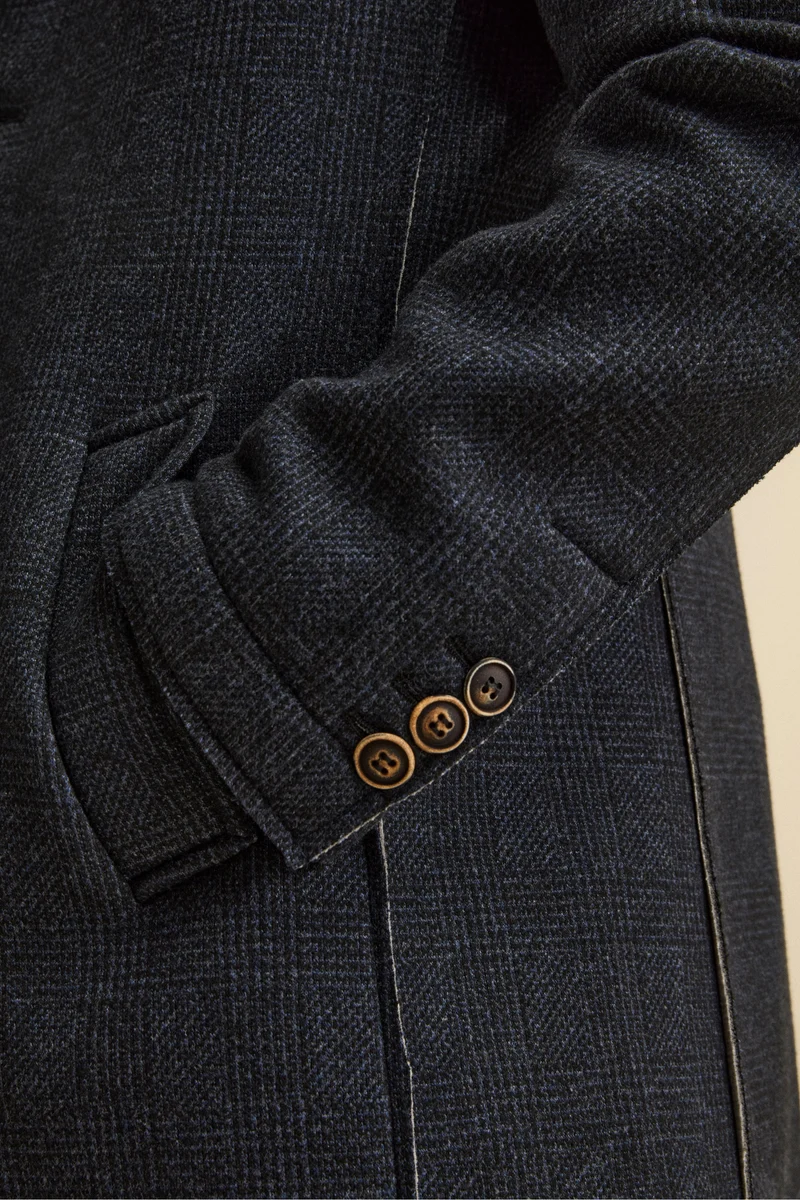 Cappotto Fantasia Midi a Taglio Vivo - P/POULE BLU