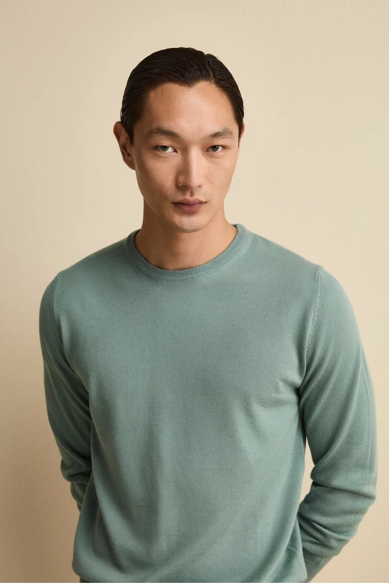 Pullover Girocollo in Lana Merino - SALVIA
