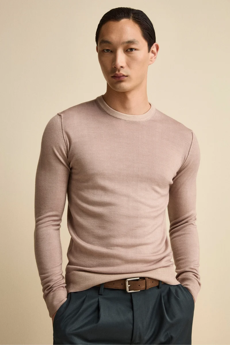 Girocollo in Lana Merino Extrafine - QUARZO