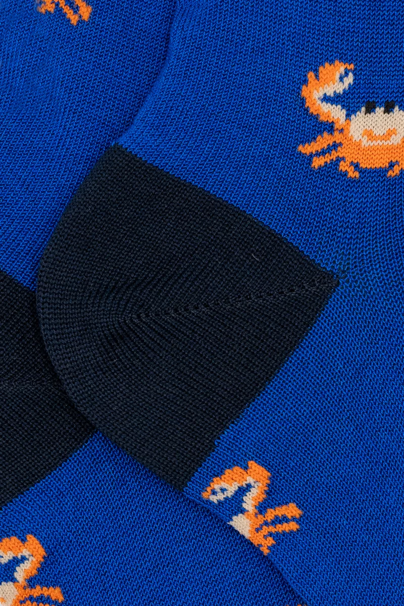 Calze Corte in Cotone Fantasia Granchi - FANT. BLUETTE