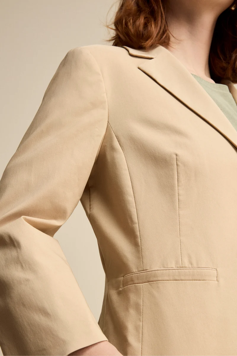 Giacca Basic in Bengalina - BEIGE