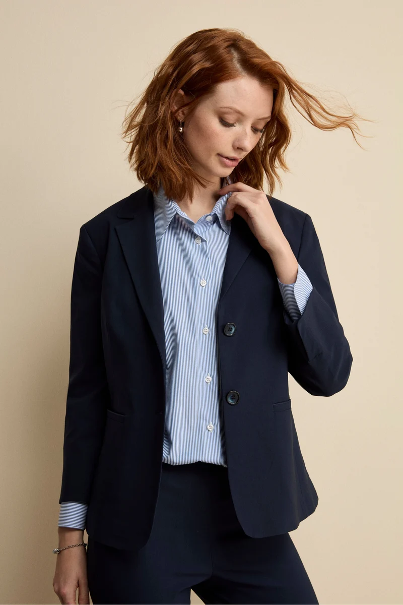 Giacca Basic in Bengalina - BLU