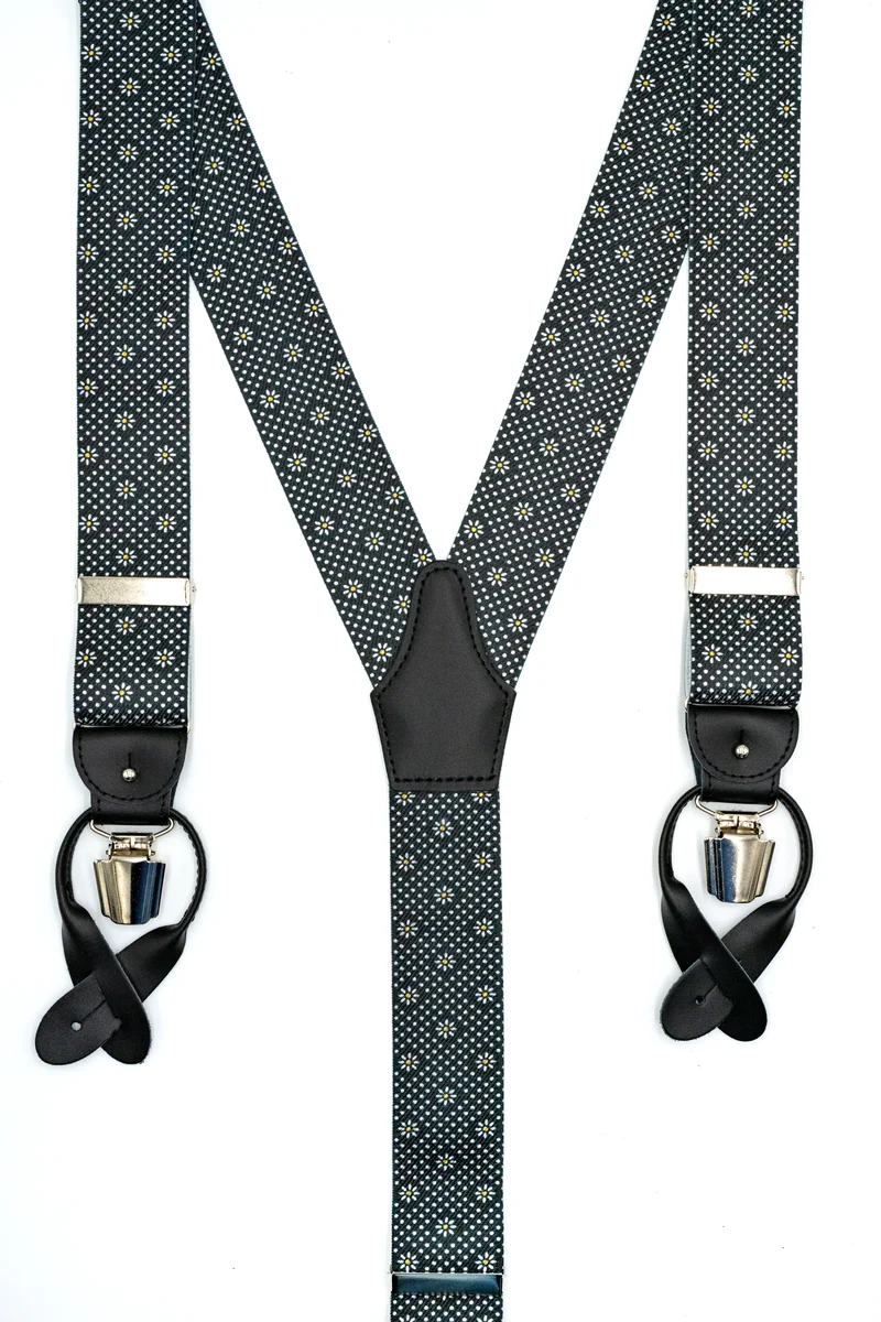 Bretelle con Clip e Asole in Pelle - FANT. BLU