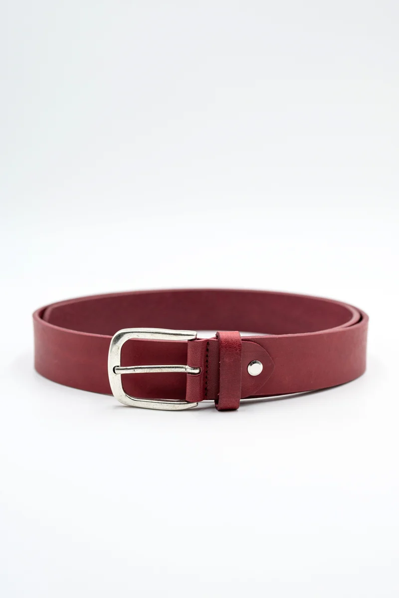 Cintura Basic in Pelle - BORDEAUX
