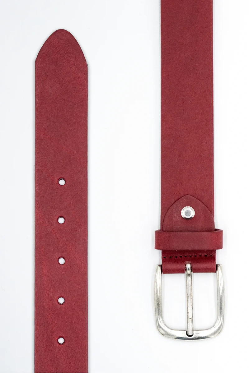 Cintura Basic in Pelle - BORDEAUX
