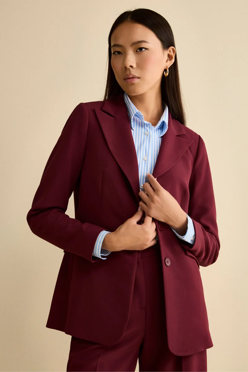 Giacca Bistretch Foderata Regular Fit - BORDEAUX