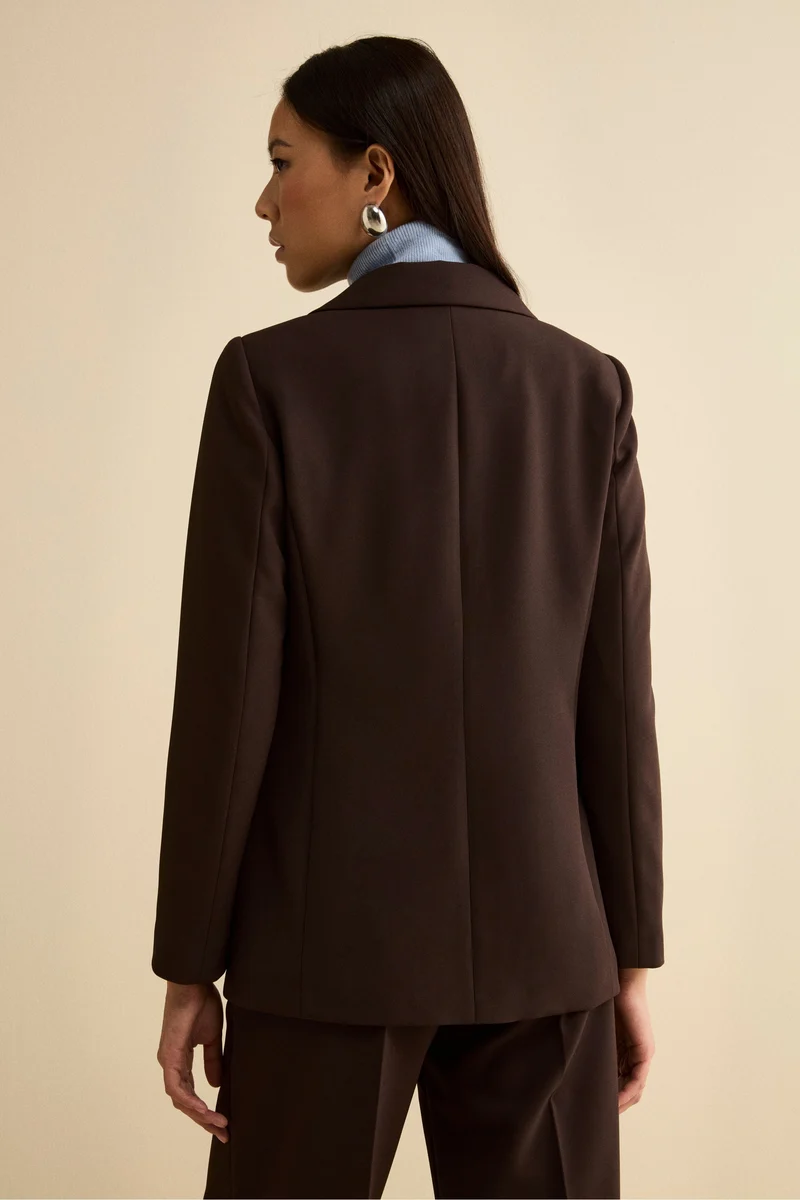 Giacca Bistretch Foderata Regular Fit - MARRONE
