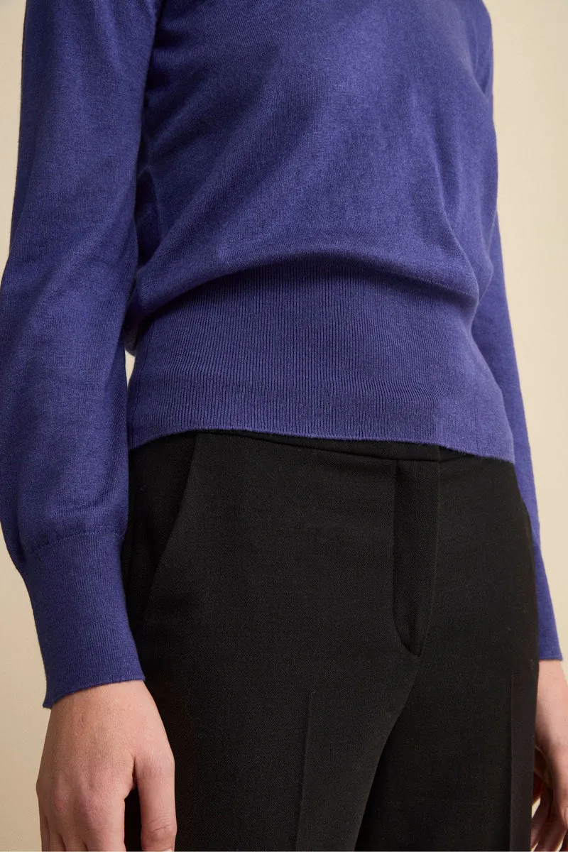 Polo Extrafine in Seta e Cashmere - BLU APERTO