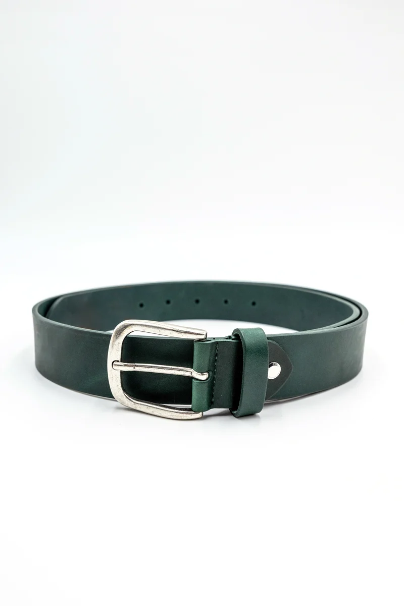 Cintura Basic in Pelle - VERDE