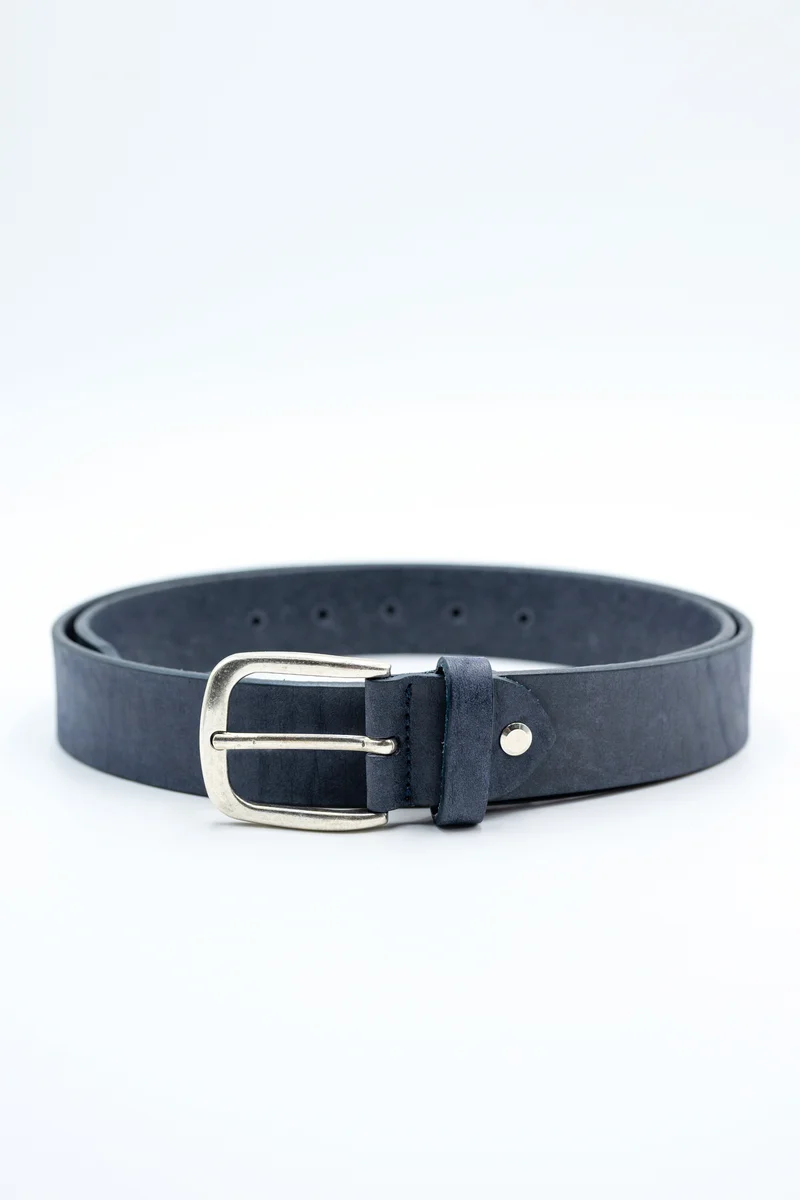 Cintura Basic in Pelle - BLU