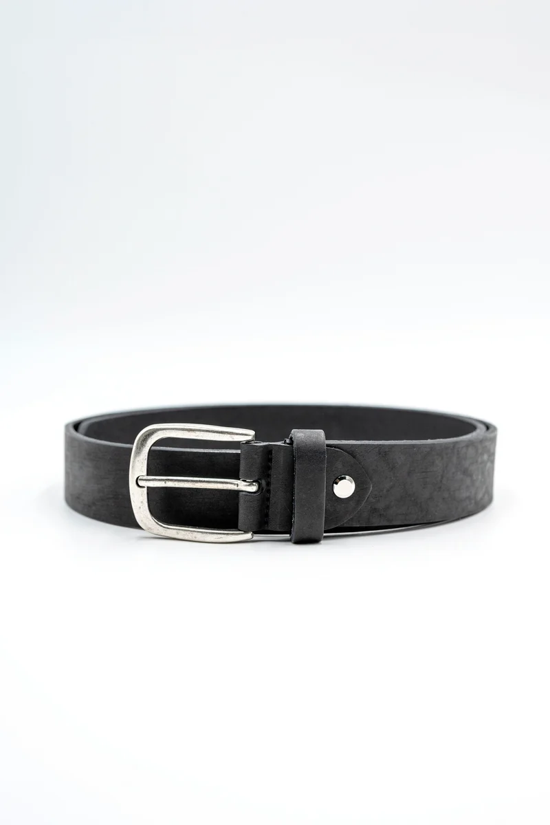 Cintura Basic in Pelle - NERO