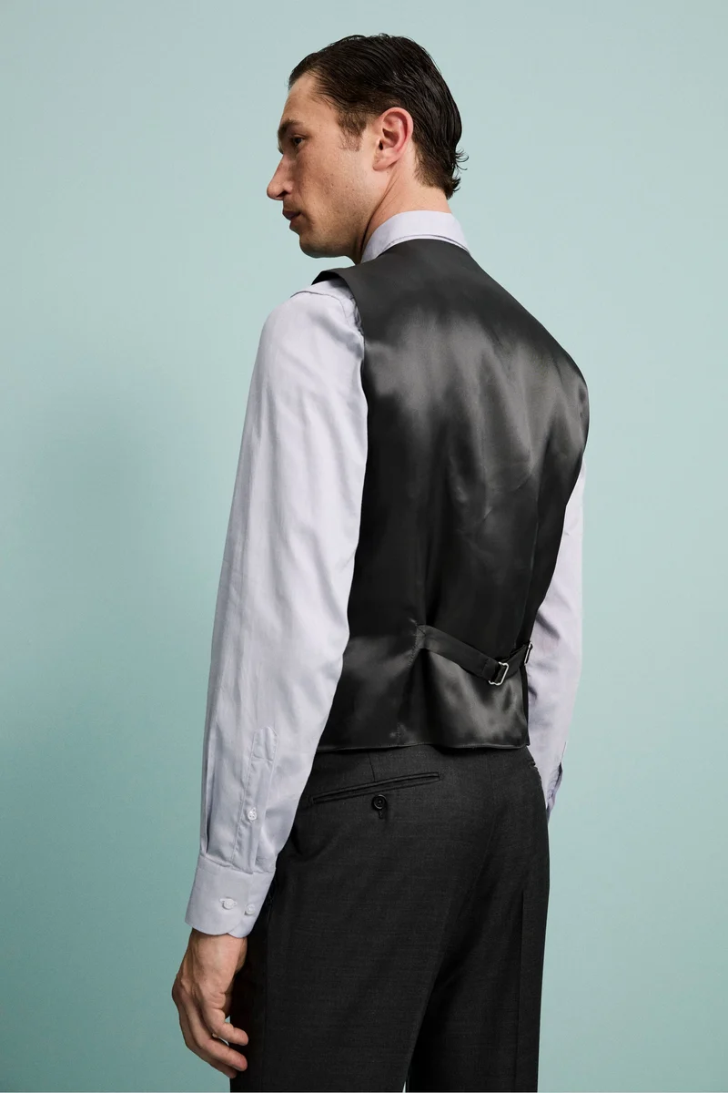 Gilet Elegante in Lana Vergine - ANTRACITE
