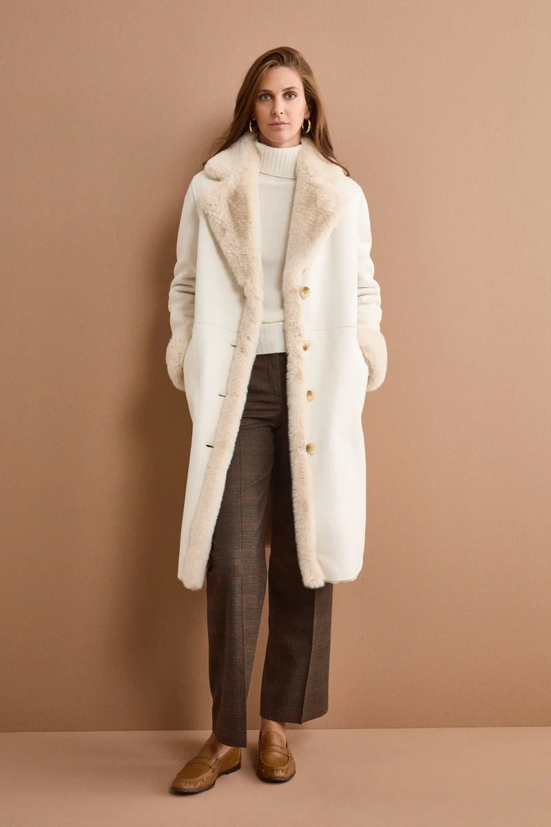 Cappotto Midi Eco-Montone - MANDORLA