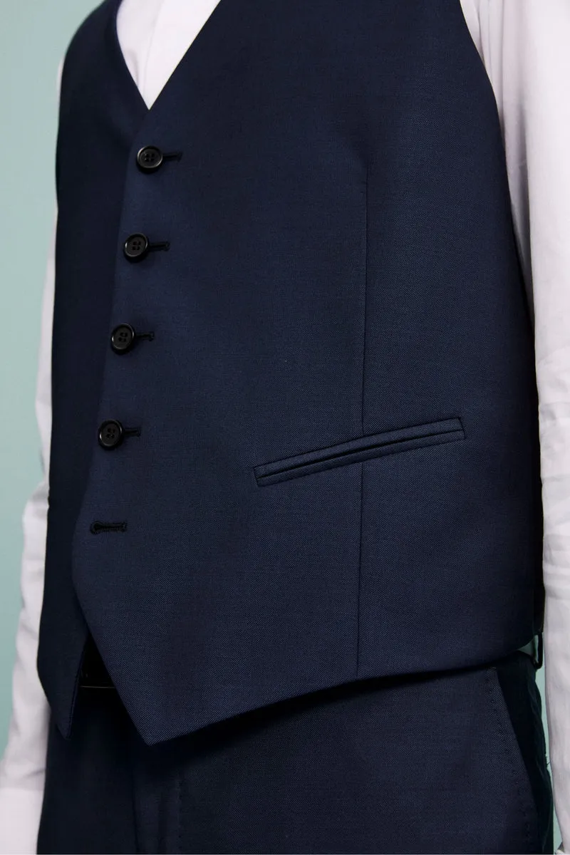 Gilet Sartoriale in Lana Vergine - BLU