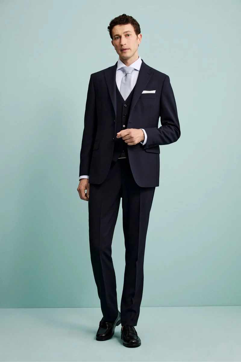 Giacca Elegante Monopetto in Lana Vergine Drop 8 - BLU