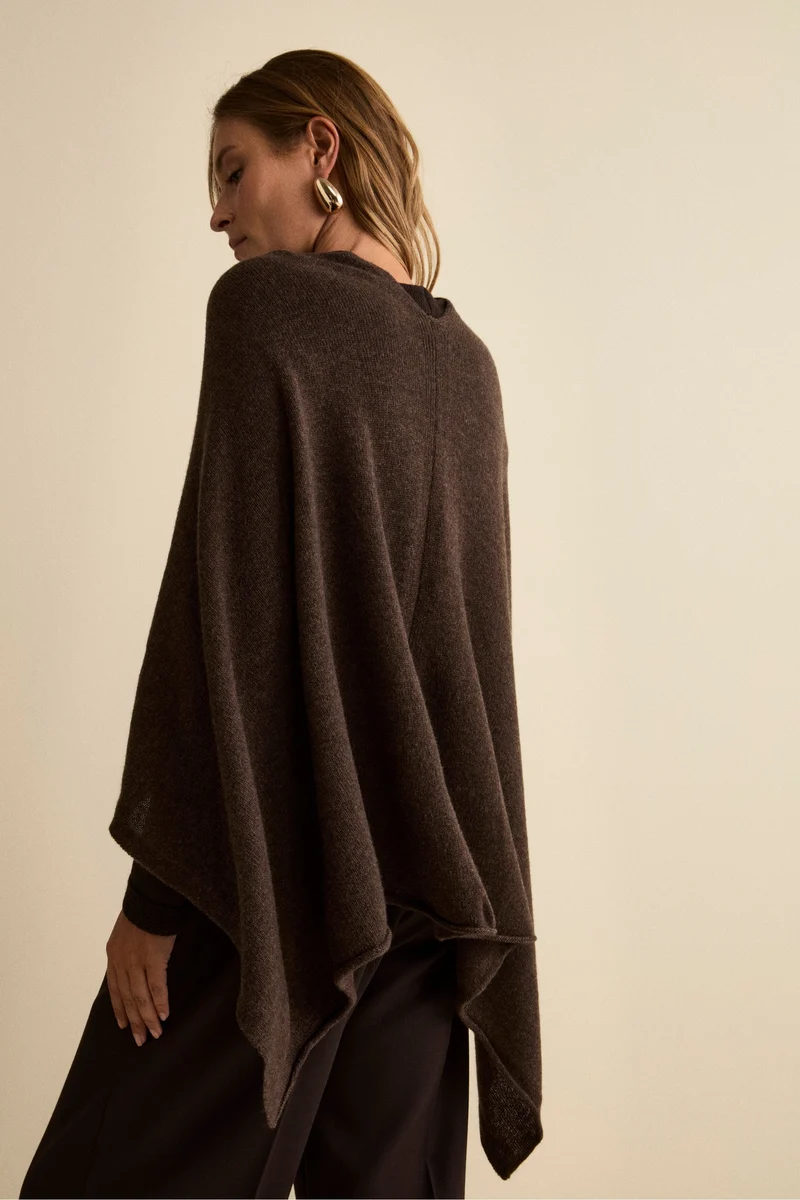Mantella in cashmere da donna - MARRONE