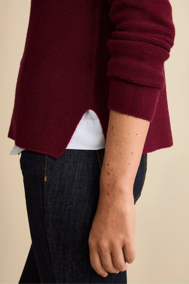 Maglia Barchetta in Lana Merino - BORDEAUX