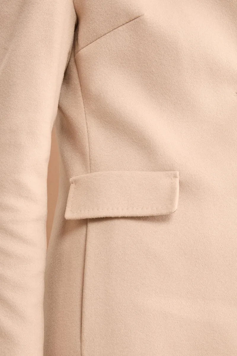 Cappotto Midi Sancrato in Misto Lana e Cashmere - GESSO