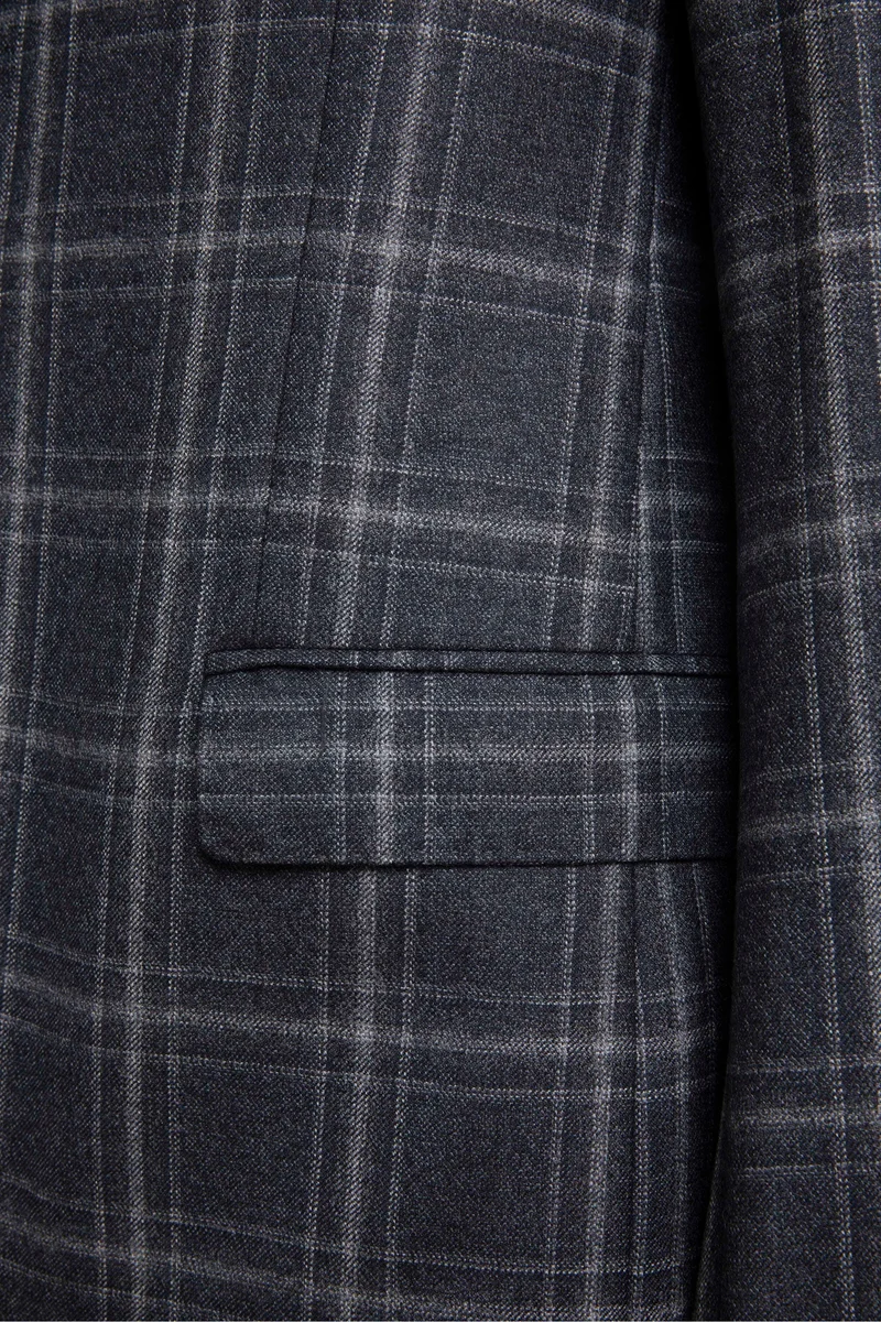 Giacca Check in Lana - GRIGIO QUADRI