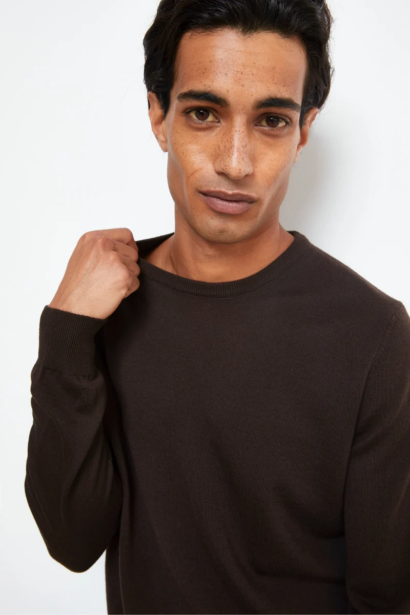 Pullover Girocollo in Lana Merino - CUOIO