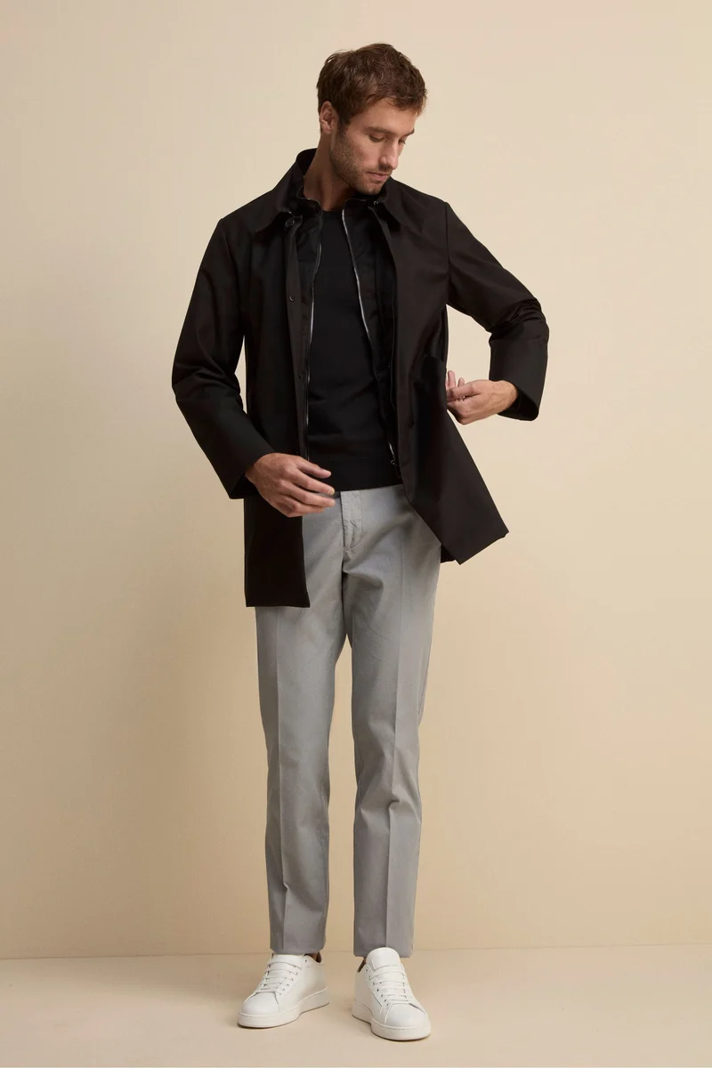 Trench Impermeabile con Pettorina - NERO