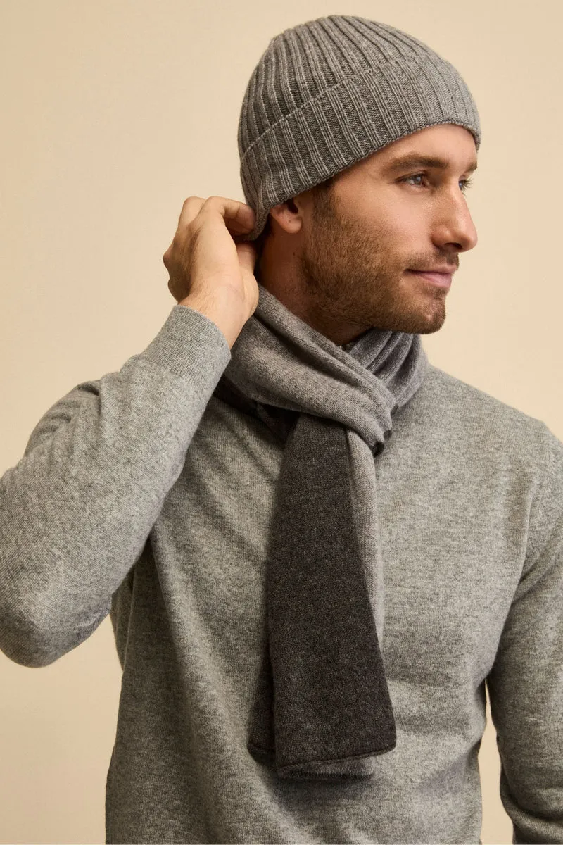 Scaldacollo in cashmere bicolore - GRIGIO SC/GRIGIO CH
