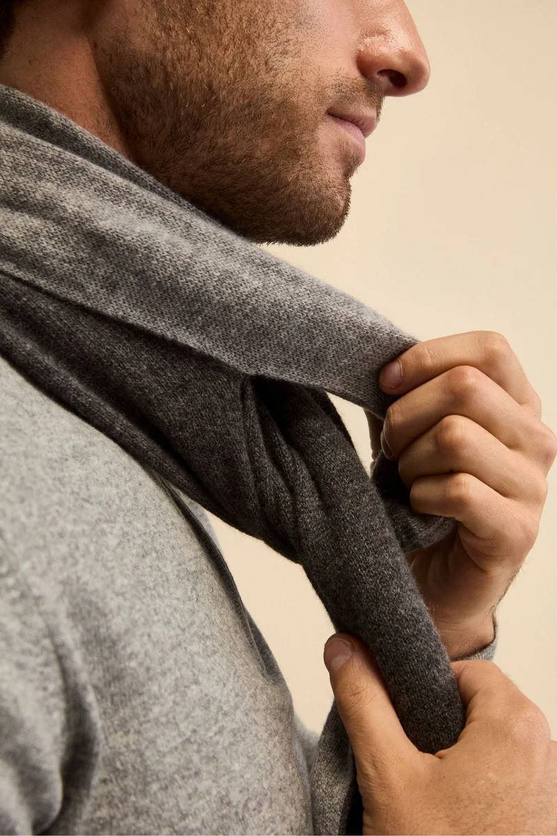 Scaldacollo in cashmere bicolore - GRIGIO SC/GRIGIO CH