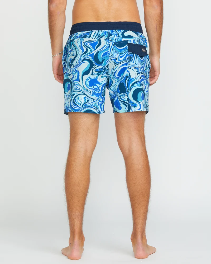 Lido Print Trunk 16" Boardshorts - NAVY