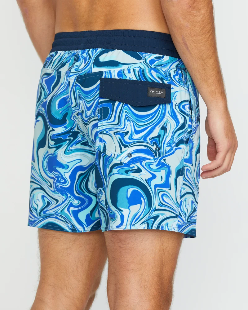 Lido Print Trunk 16" Boardshorts - NAVY
