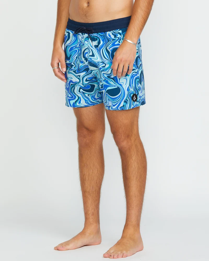 Lido Print Trunk 16" Boardshorts - NAVY