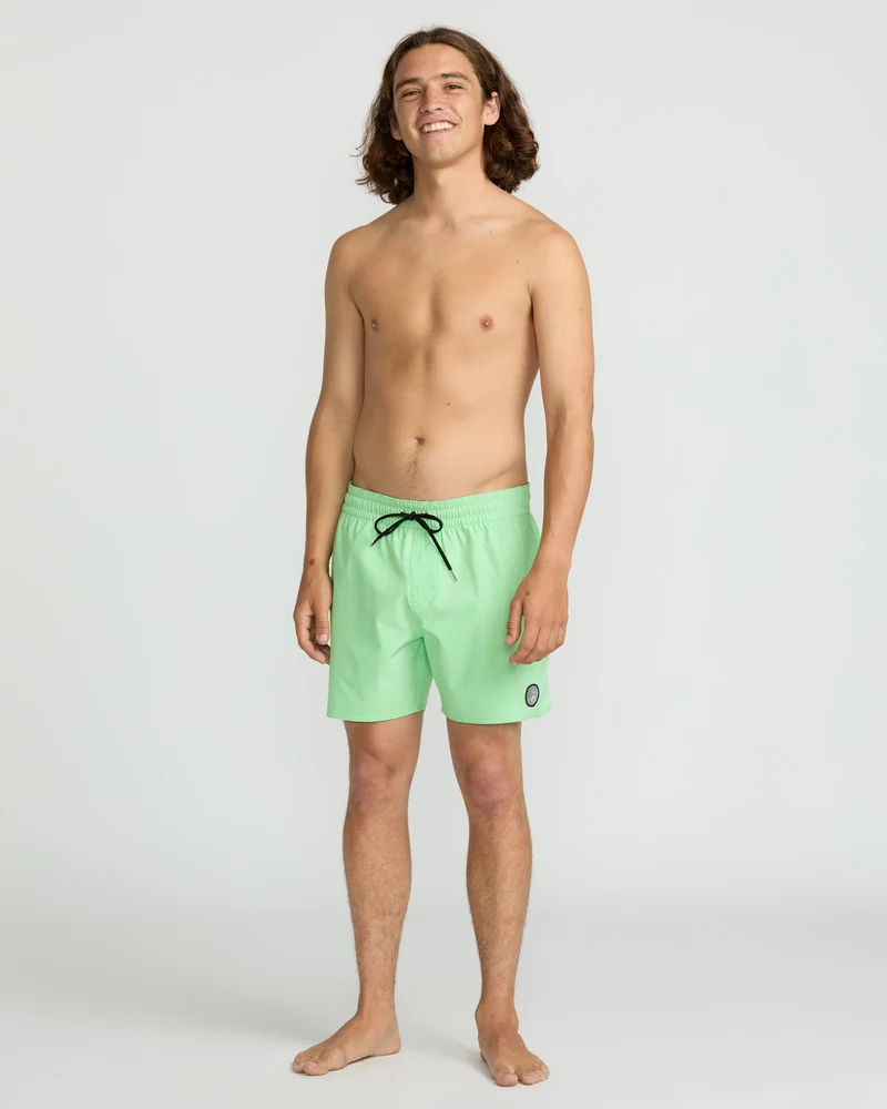Lido Solid Trunk 16" Boardshorts - Jade Cream