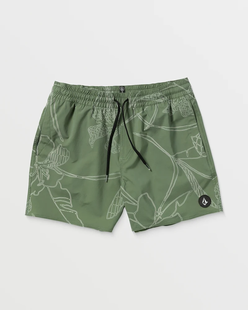 Lido Print Trunk 16" Boardshorts - LIGHT OLIVE