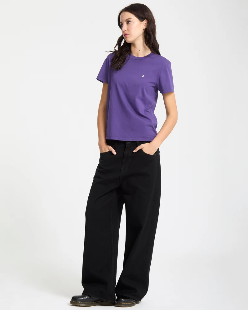 Solid Stone Besticktes T-Shirt - Acai