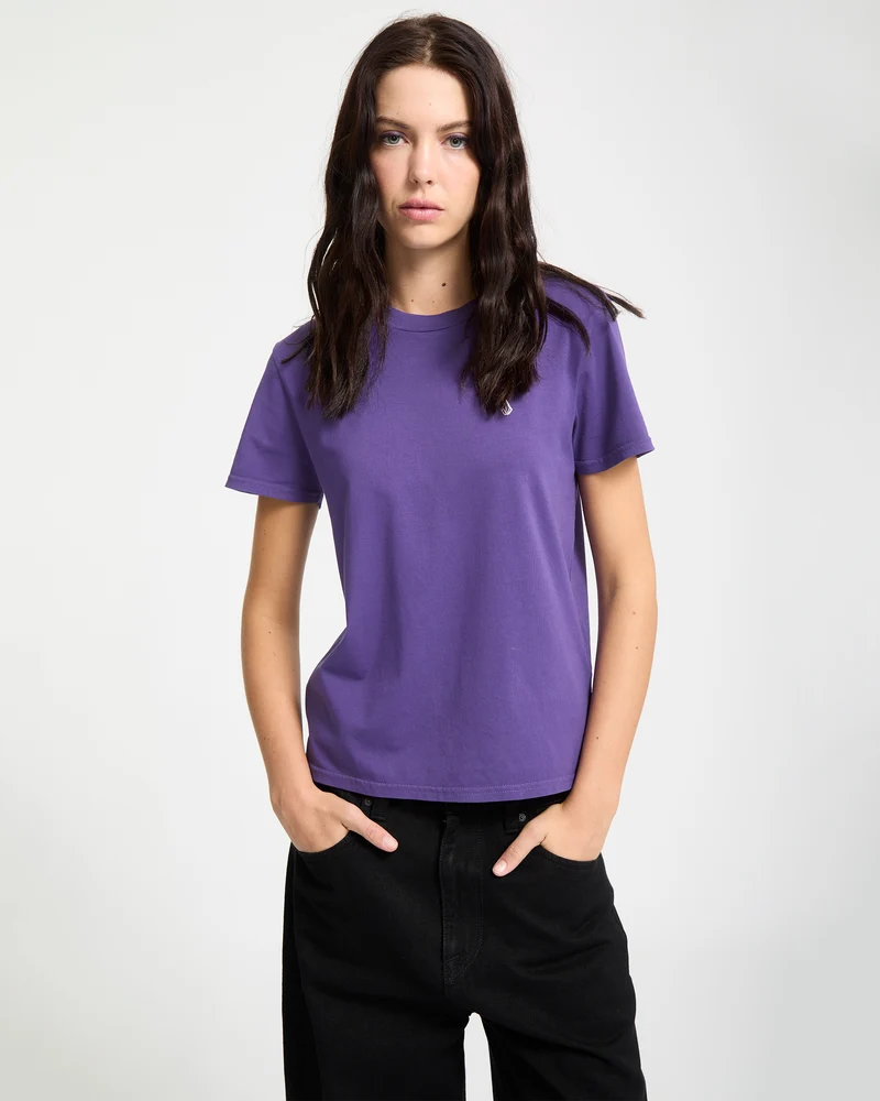 Solid Stone Besticktes T-Shirt - Acai