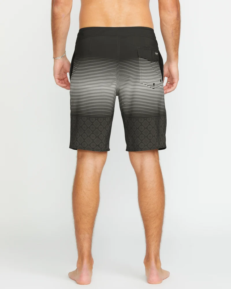 Lido Stripe Mod 20" Boardshorts - BLACK